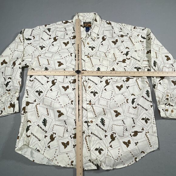 VTG High Sierra Shirt Mens XL White Hunting Long‎ Sleeve All Over Print Fall - Picture 5 of 11